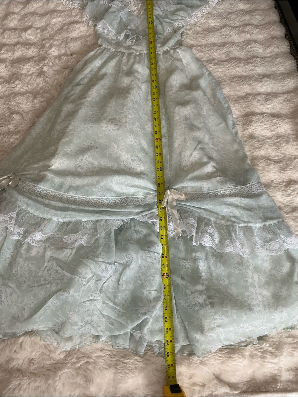 Rare VTG Gunne Sax Jessica McClintock Mint Prairie Lace Maxi Dress Cottagecore S - Picture 11 of 14